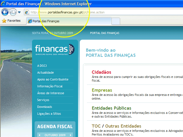 Pagamento do IUC pela internet - passo 1