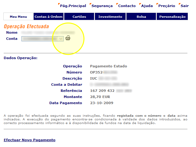 Pagamento do IUC pela internet - passo 14